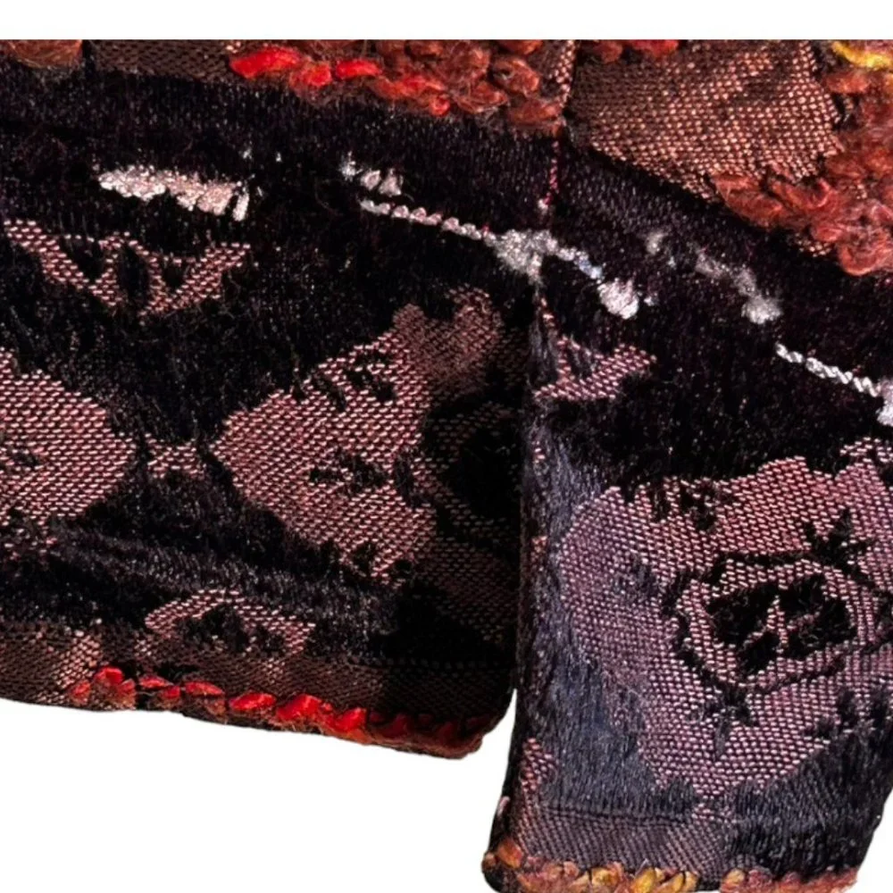 Vintage Coldwater Creek Brown and Black Brocade-Like Jacket Size XL EUC - Picture 3 of 5